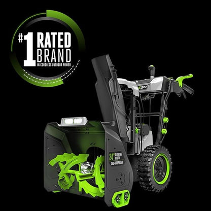EGO Power+ 24" Electric Snow Blower, Cordless Self-Propelled 2-Stage XP, Includes (2) 56 V 10.0Ah Batteries and Dual Port Charger - SNT2416
