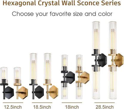 Black Crystal Wall Sconces Light