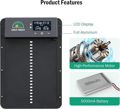 Automatic Chicken Coop Door, Automatic Chicken Door with Timer & Light Sensor