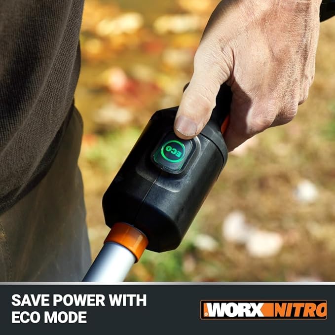 Worx Nitro 40V 15" Cordless String Trimmer with Brushless Motor, Powerful Grass Trimmer with Dual-Exit Bump-Feed Head, Lightweight Weed Trimmer Easy-Load Spool Head – Batteries & Charger Included