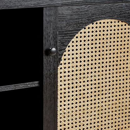 Sasha 2 Door Sideboard Buffet with Arched Rattan Panels