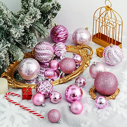 60mm 2.36" Christmas Ball Ornaments Shatterproof Christmas Ornaments Set Decorations for Xmas Tree Balls (34 Count)