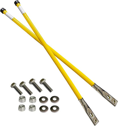 28" Yellow Snow Plow Markers Blade Guides 304 Stainless Steel Joint 3/4''Built-in Steel Wire Never Break for Blizzard Boss SNO-Way Western Snowplows Pickup Truck SUV UTV ATV