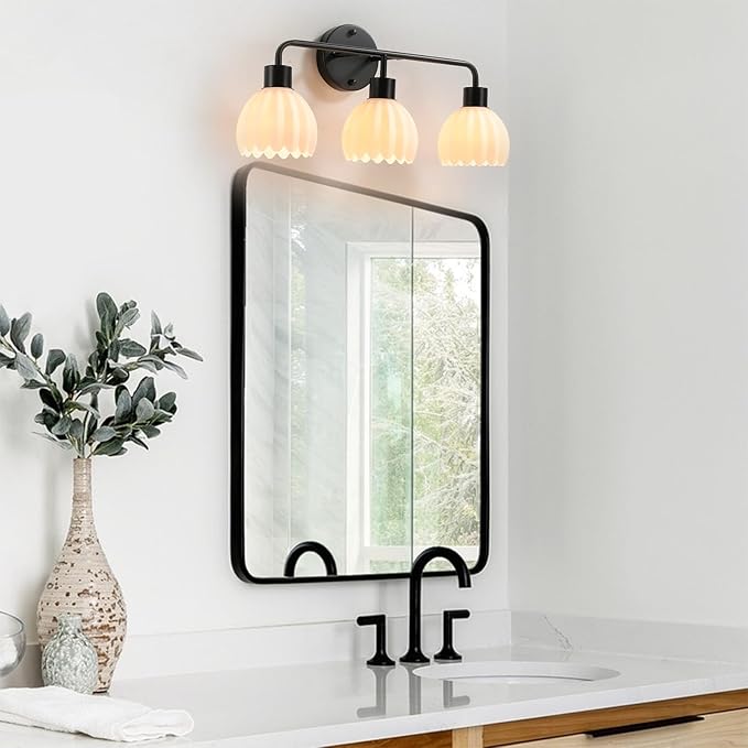 Black 3-Light Vanlity Light Over Mirror, Wall Sconces, Modern Bathroom Light