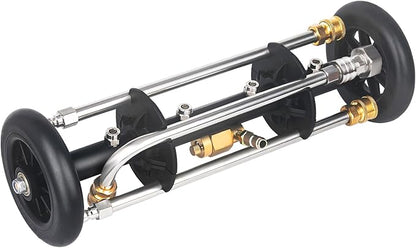 DUSICHIN Undercarriage Cleaner Water Broom Pressure Washer Attachment, 15 Inches Undercarriage Washer, Pressure Washer Underbody Car Cleaner 4 Extension Wands 4 nozzles Garden Hose Adapter DUS3202