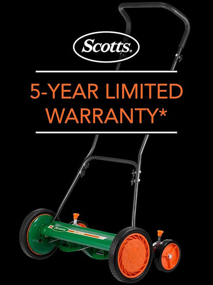 Scotts Outdoor Power Tools 2000-20S 20-Inch 5-Blade Classic Push Reel Lawn Mower, Green
