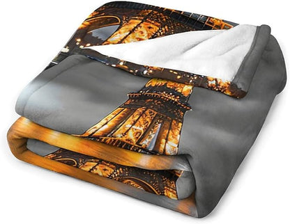 Eiffel Tower Blanket Paris Eiffel Tower Gifts for Girls Boys Woman Kids Lover Throw Blankets Soft Blanket Warm Fleece Flannel Plush Blankets for Bed Sofa Couch 60"x80"