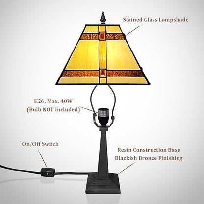 Tiffany Table Lamps, Small Handcrafted Stained Glass Accent Table Light