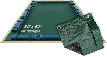 Buffalo Blizzard Ripstopper 30 ft x 50 ft Rectangular Winter Pool Cover | Green Heavy Duty Cover for Inground & Above Ground Swimming Pools | Cold & UV Resistant | Shields from Seasonal Debris