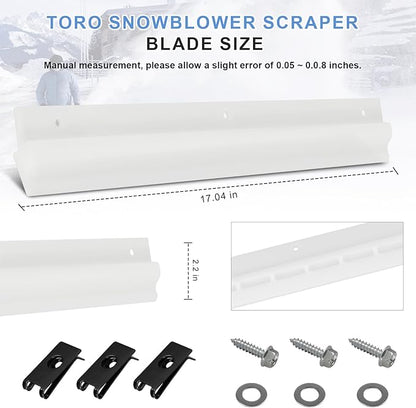 38267 Replacement Scraper Blade and Hardware Kit Fits for Toro 18" Power Clear Single Stage Snowthrowers, fit 1 x 117-7717 Spare Scraper, Help Optimum Performance for Toro Power Clear 18" Snow thrower