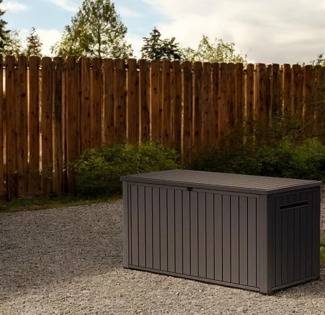 170-Gallon Outdoor Storage Deck Box, Weather-Resistant, (Brown)
