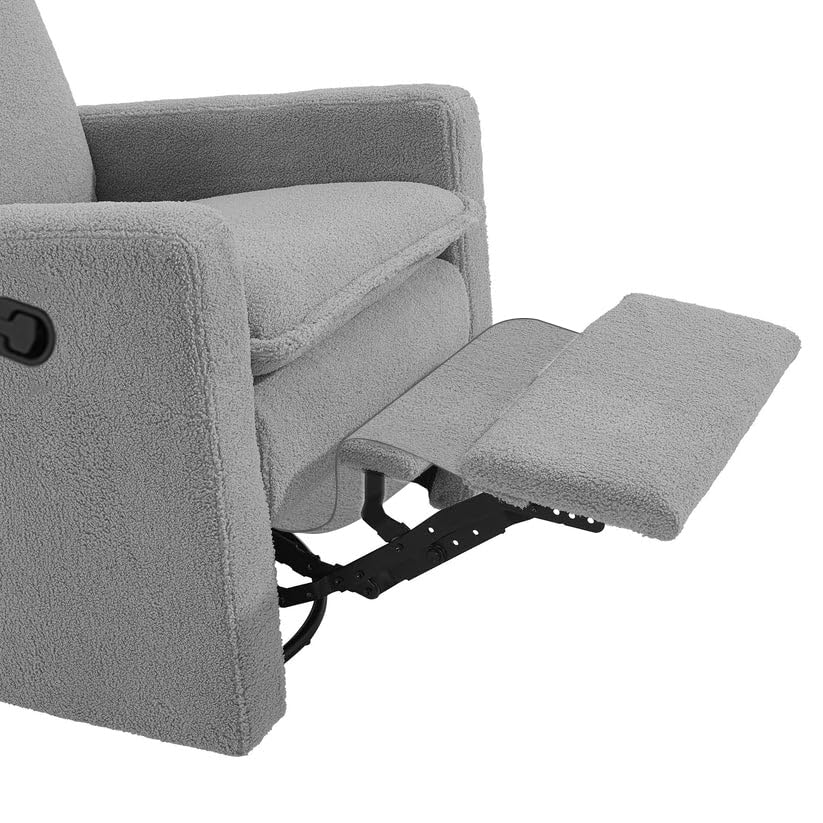 Uptown Upholstered Glider Recliner Rocking Chair 360° Swivel for Nursery and Living Room