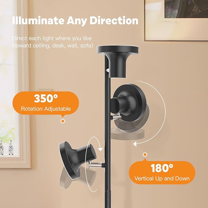 36W LED Tree Floor Lamp, Modern Dimmable Standing Lamp