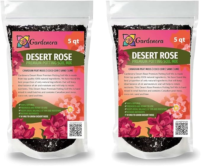 Gardenera Desert Rose Potting Mix - Crafted for Superior Performance and Stunning Blooms - 10 QUARTS