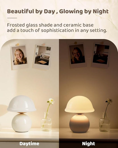Mushroom Table Lamp for Bedroom, Cozy Bedside Lamp