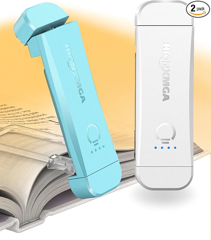 Book Reading Light, 2 Pack Silent Touch Books Lamp