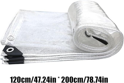 Chicken Coop Tarp - 120x200x0.5cm Clear Poultry Enclosure with Cords | Insulated Winter Wrap for Chicken Coop, Outdoor Garden Backyard Lawn Porch Small Farm, Protective Transparent Cover, Durable