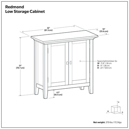 Redmond 32" Solid Wood Cabinet in Light Golden Brown