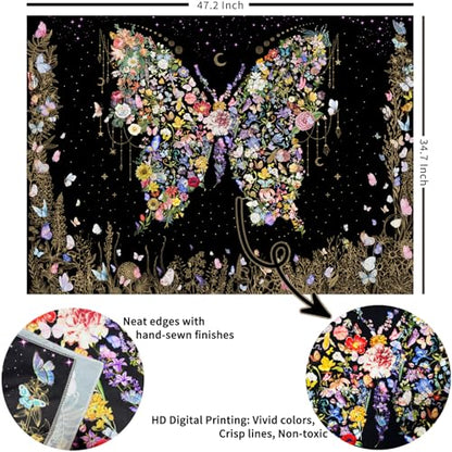 Floral Tapestry Wall Hanging Cute