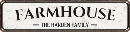Vintage Metal Street Signs, Rustic Wall Art Plaques, Farmhouse Kitchen Home Bathroom Camping Bar Retro Decor Indoor Outdoor Road Sign 16 x 4 inch (FARMHOUSE)