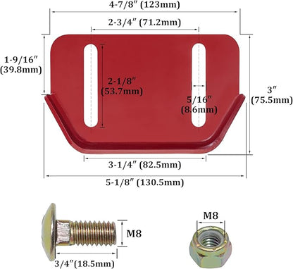 KOOTANS 1pair 784-5580 Snow Thrower Slide Plate Shoes Heavy Duty Metal Snow Blower Slide Skids Replace for MTD 784-5580-0637 Cub Cadet Yardman Troy Bilt Craftsman, for Stens 780-420 (Red)
