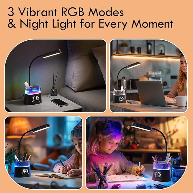 WILIT LED Kids Desk Lamp, Dimmable Study Lamp