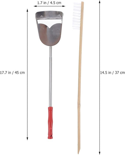 balacoo 4pcs Parrot Cage Cleaning Brush and Shovel Set Telescopic Handle Tools for Easy Birdcage Maintenance Suitable for Pets Like Hamsters Guinea Pigs and