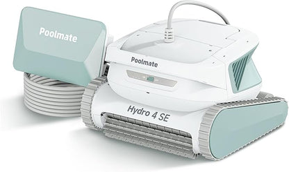 Hydro 4SE Robotic Pool Cleaner, S-Shaped Path/Auto Wall/Waterline Cleaning, 40FT Long Cable/4 Cleaning Modes, 4.1L Large Filter Basket Pool Vacuum Ideal for Inground/Above Pools