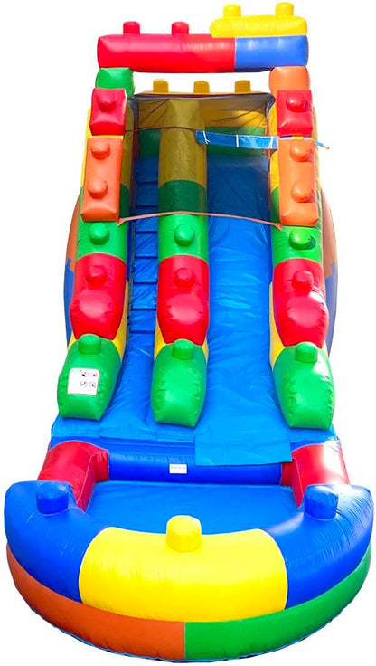 Inflatable Water Slide for Kids & Toddlers with Inflatable Pool, Backyard, Park or Commercial Use, Outdoor Water Play, Includes Blower Stakes, Splash Pool & Storage Bag, Large 25.5' x 9' x 15'