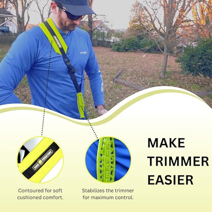 Good Vibrations Zero Gravity - Universal Weight Absorbing String Trimmer Strap with Bungee PRO-X System & Deluxe Comfort Shoulder Pad - Reliefs Body Tensions & Stabilizes Trimmer for Maximum Control