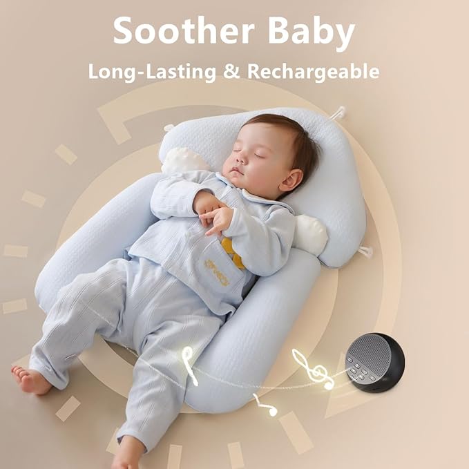 Sound Machine Portable Rechargeable White Noise Machine with 30 Soothing Sounds for Baby Kids Adults 32-Level Vol 4 Timer Brown Noise Sleep Sound Machine for Travel Office Privacy Home