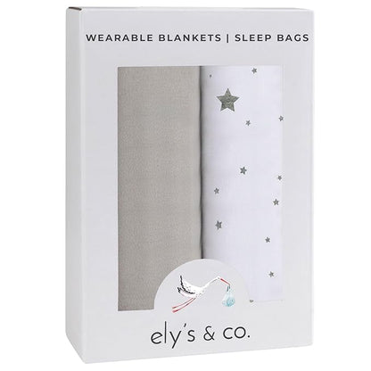 Baby Wearable Blanket - Baby Sleep Sack 100% Interlock Knit Cotton - Sleep Sack 12-18 Months - Comfy Soft Lightweight, 2-Pack Set