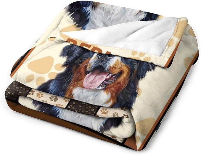 Bernese Mountain Dog Print Blanket Best Dog Pet Animal Throw Blankets for Couch Sofa Stuff Decor Gifts Lightweight Soft Cozy Fleece Plush Warm Flannel Bedding for Lover Man Woman Teen Adults 40"x50"