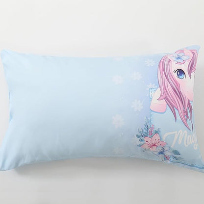 4 Piece Toddler Bedding Set for Girls,Soft Crib Bed Sheets Set in a Bag Including Comforter, Flat Sheet, Fitted Sheet and Pillowcase(Unicorn)