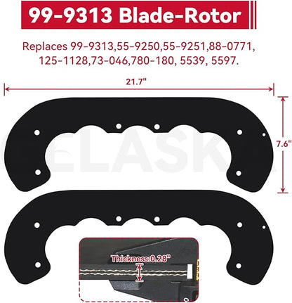 GELASKA 99-9313 Snow Blower Paddles with 55-8760 Scraper Replaces Toro 125-1128, 55-9250, 55-9251, 88-0771 for Toro CCR 2000, CCR 2400, CCR 2450, CCR 2500, CCR 3000, CCR 3600, CCR 3650 Snowthrowers