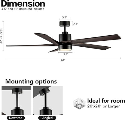 WINGBO 64 Inch DC Ceiling Fan