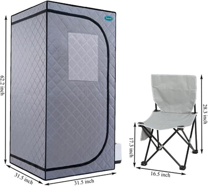 Sauna, Full Size Steam Sauna Tent, Portable Steam Sauna for Home Spa, Home Indoor Sauna, Full Body Sauna Tent for Relaxation (Gray Full Size)