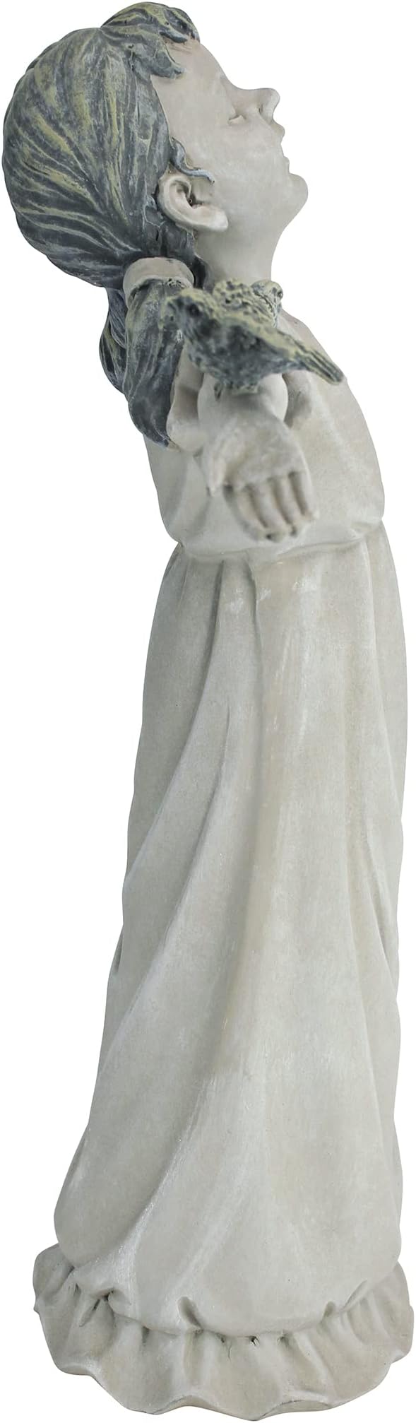 Design Toscano Basking in Glory Little Girl with Birds Outdoor Garden Statue, Medium, 16 inches tall, Cast Stone Resin, Two Tone Stone Finish