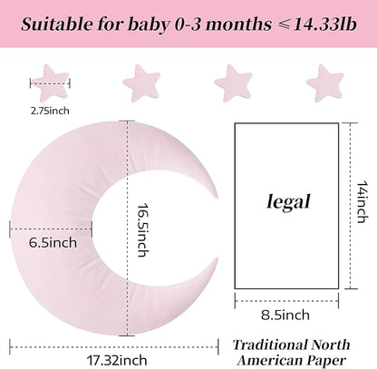 IGMaryBox Baby Moon Star Pillow Newborn Posing Pillow Newborn Photography Prop Infant Photography Posing Pillows (Pink)