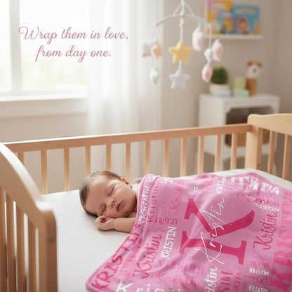 Ships Next Day, Personalized Blankets with Name, Custom Flannel Name Blanket, Christmas Blanket Gifts for Boys & Girls Baby Kids Adult, Printed in USA