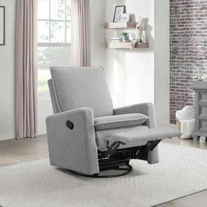 Uptown Upholstered Glider Recliner Rocking Chair 360° Swivel for Nursery and Living Room