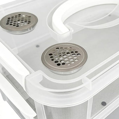 Mealworm Breeding Kit Rearing Container Worm Farm Box Superworm Habitat Feeder Storage for Bearded Dragon Birds Chickens Frogs Lizards Reptiles Sugar Gliders