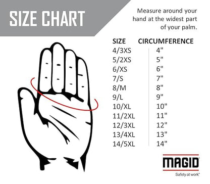 Magid TB725ELT Duramaster Cow Split Palm with Rubberized Cuff, Medium