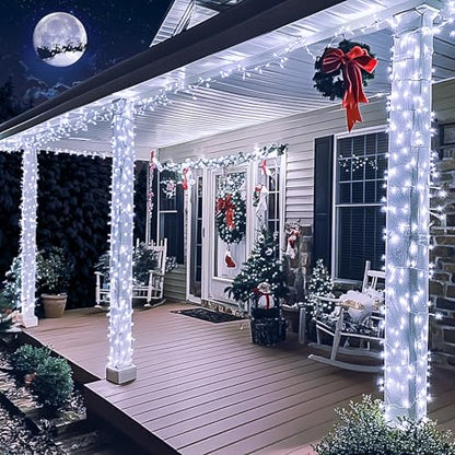 91.5ft Connectable 250 LED White Christmas Lights Indoor Outdoor (91.5 Foot)