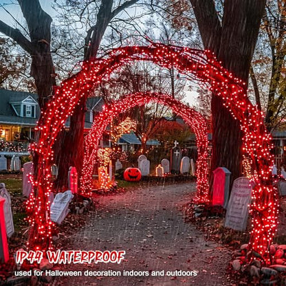 150 LED Connectable Red Christmas Lights Indoor Outdoor Waterproof (59 Foot)