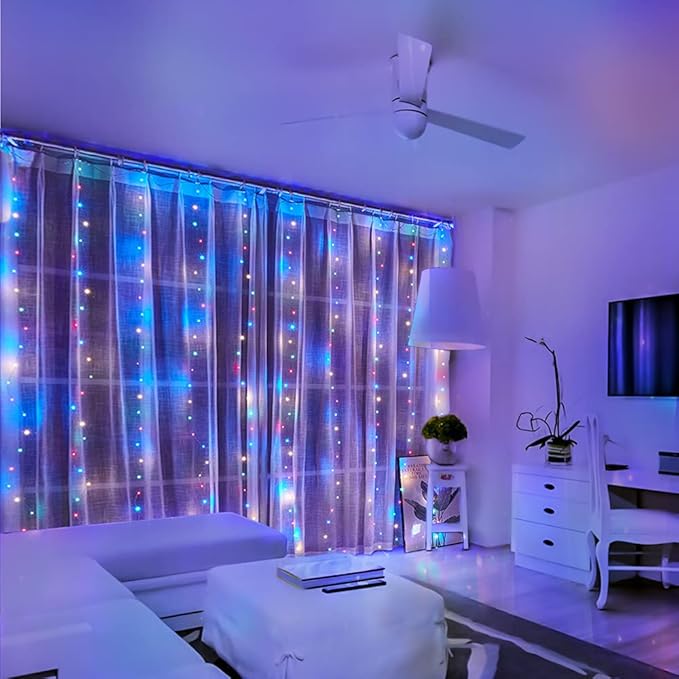 Honche 300Led Cuttable Curtain String Lights 10x10ft