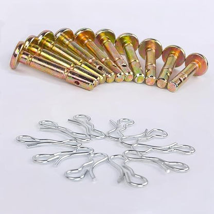 10 Sets 738-04124 Shear Pins and 714-04040 Cotter Pins for Snowblower Replacement Shear Pin Kits Compatible with MTD Craftsman Cub Cadet Troy Bilt Snowblowers.