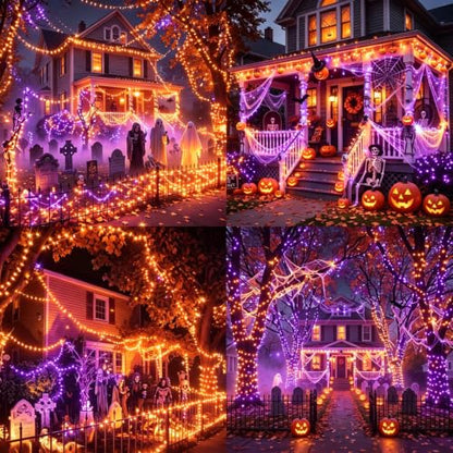 25FT Orange Purple Halloween String Lights (50 Count)