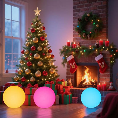 16 In Cordless LED Glowing Ball Light, LED Globe Orb Night Light w/Remote