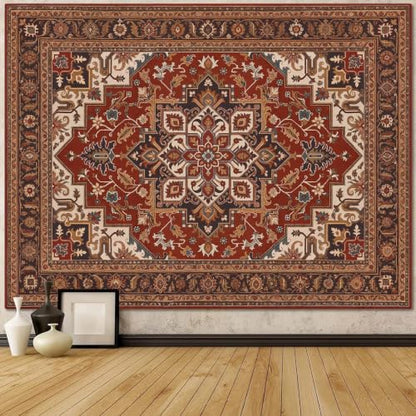 Vintage Floral Tapestry Wall Hanging Hippie Indian Bohemian Mandala Tapestry Aesthetic Retro Oriental Brown Large Tapestries for Mural Bedroom Living Room Dorm Decor 80 x 60 Inch